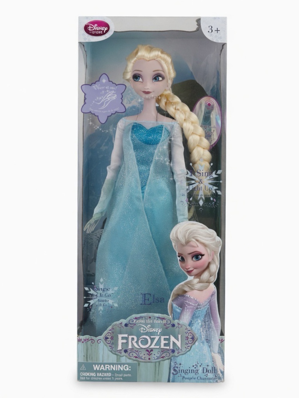Disney Store Elsa Singing Doll 16” Frozen Let It Go Light Up NEW In Box Rare